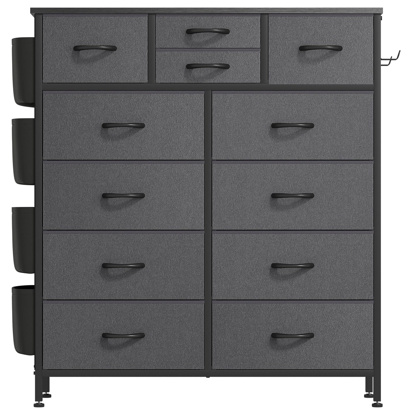Commode 12 tiroirs, commode haute en tissu pour chambre à coucher, coffre à tiroirs