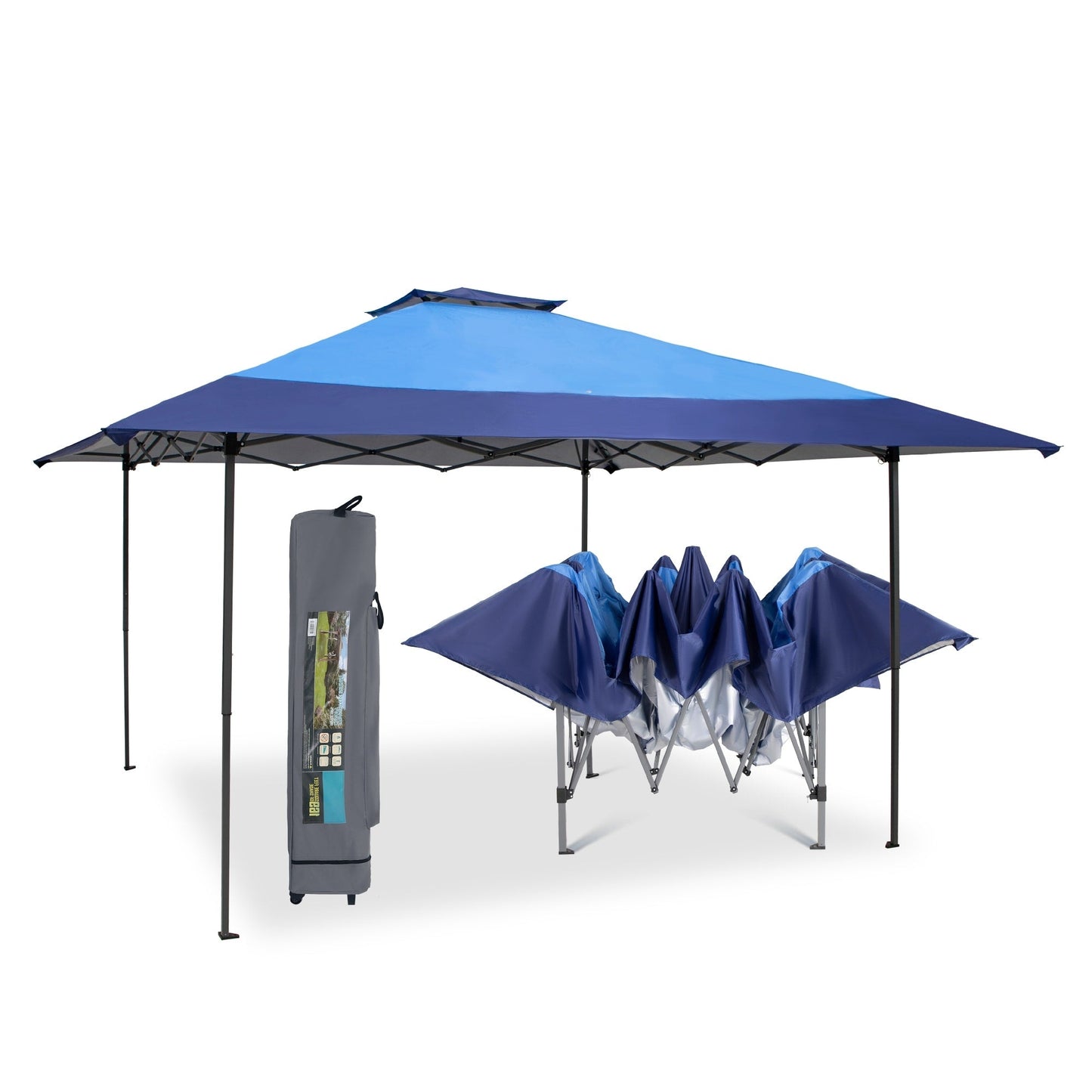 Caravane de jardin gonflable renforcée de 3,96 m x 3,96 m (13' x 13'), avec élégant rideau d'angle - 13x13ft