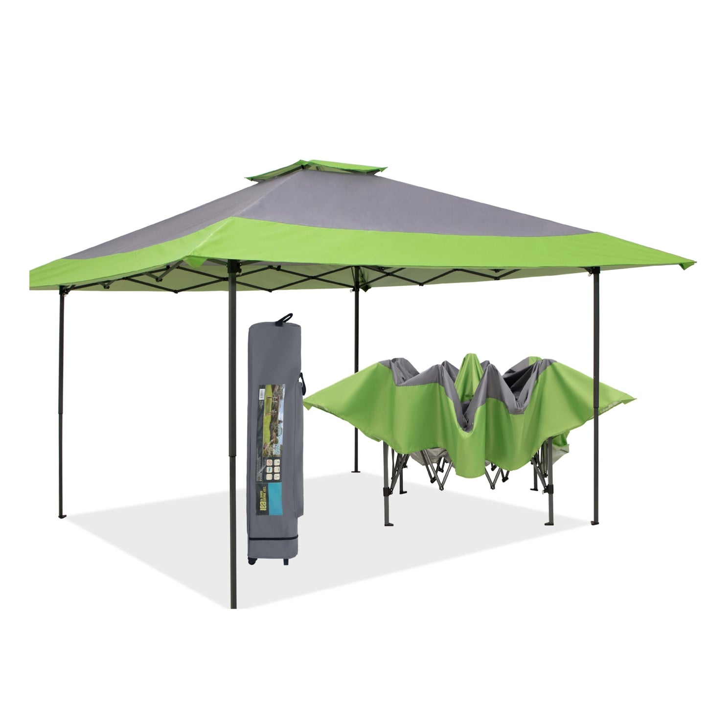 Caravane de jardin gonflable renforcée de 3,96 m x 3,96 m (13' x 13'), avec élégant rideau d'angle - 13x13ft