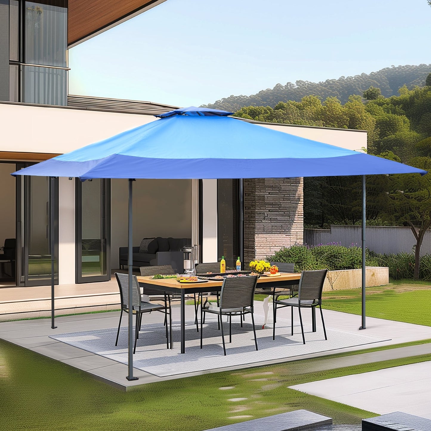 Caravane de jardin gonflable renforcée de 3,96 m x 3,96 m (13' x 13'), avec élégant rideau d'angle - 13x13ft