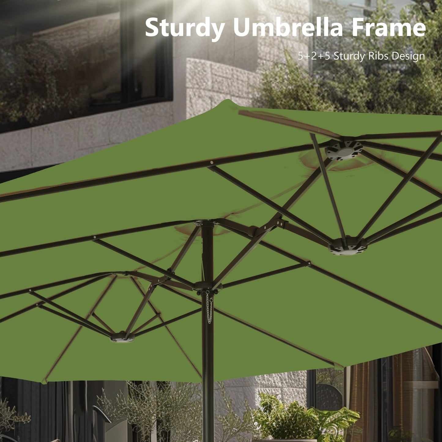 MAISON ARTS Parasol de terrasse double face extra large de 4,5 m avec socle inclus
