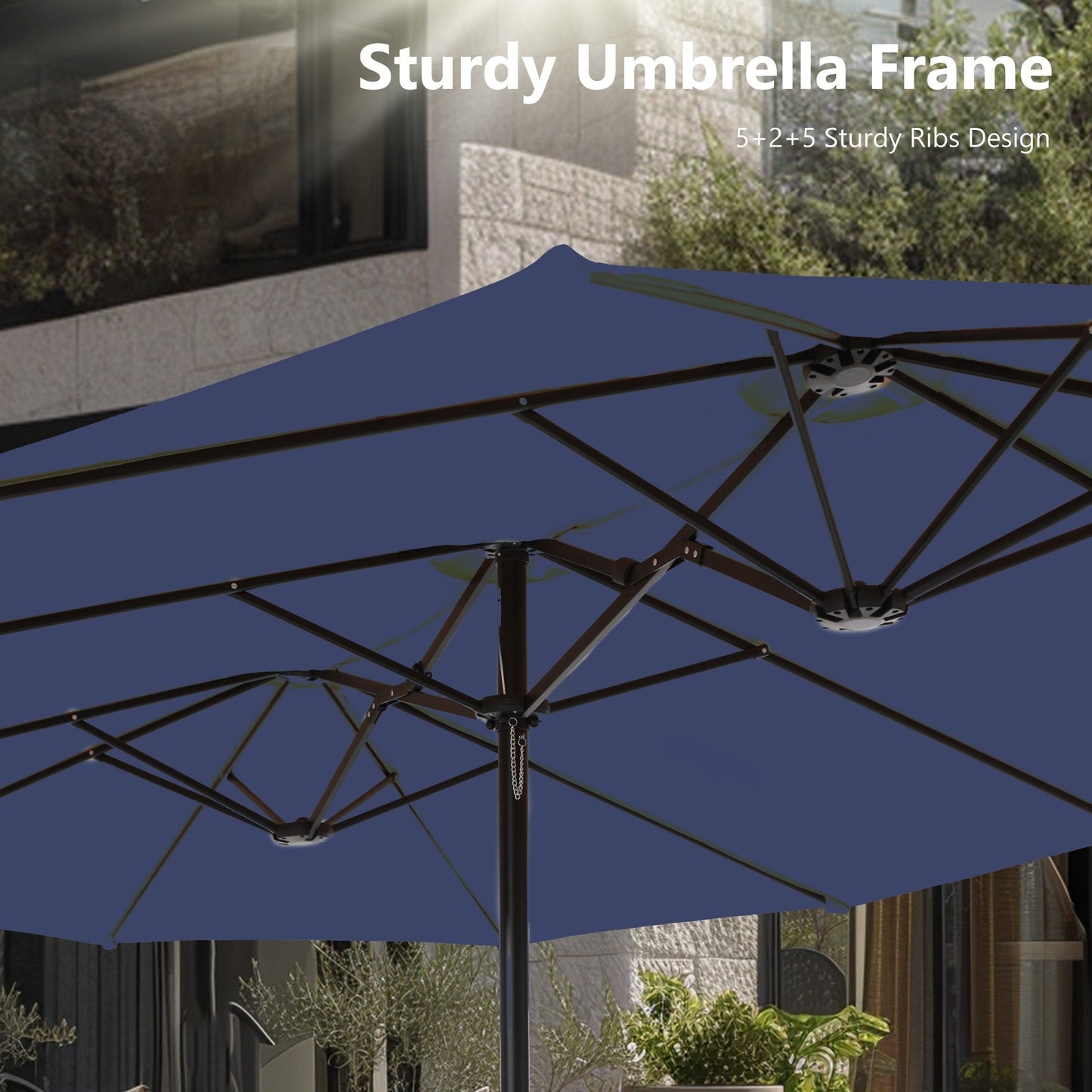 MAISON ARTS Parasol de terrasse double face extra large de 4,5 m avec socle inclus