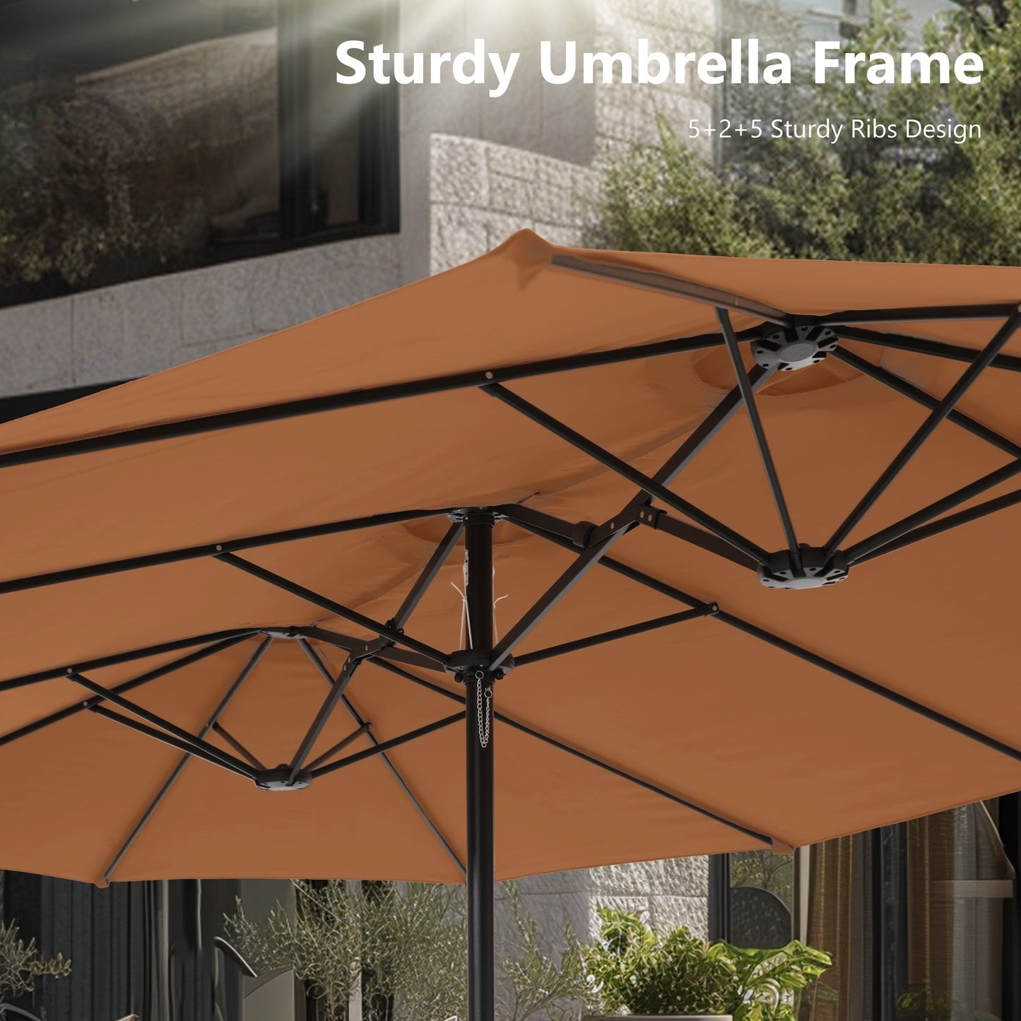 MAISON ARTS Parasol de terrasse double face extra large de 4,5 m avec socle inclus