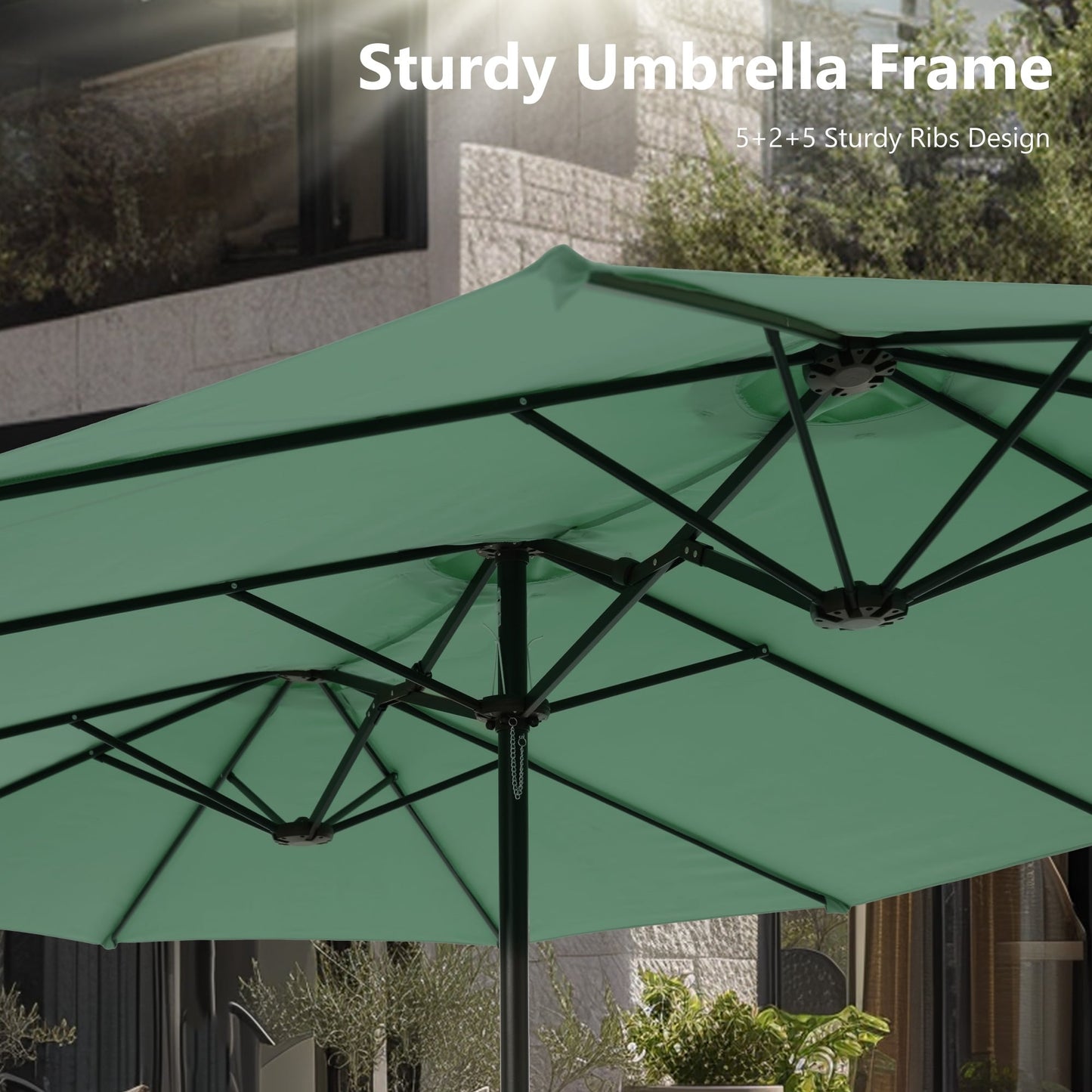 MAISON ARTS Parasol de terrasse double face extra large de 4,5 m avec socle inclus
