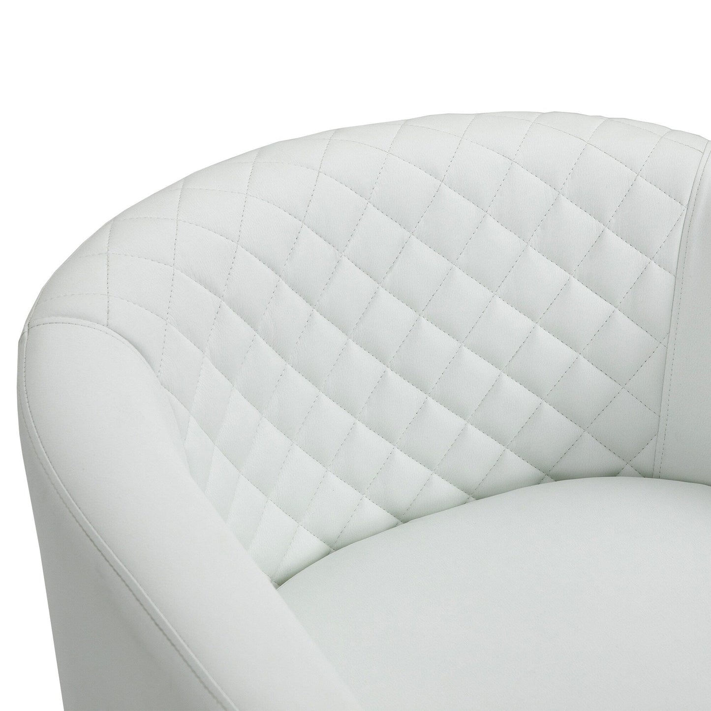2 chaises d'appoint en cuir végétalien en forme de tonneau, 73,5 cm de large, avec garniture à clous.