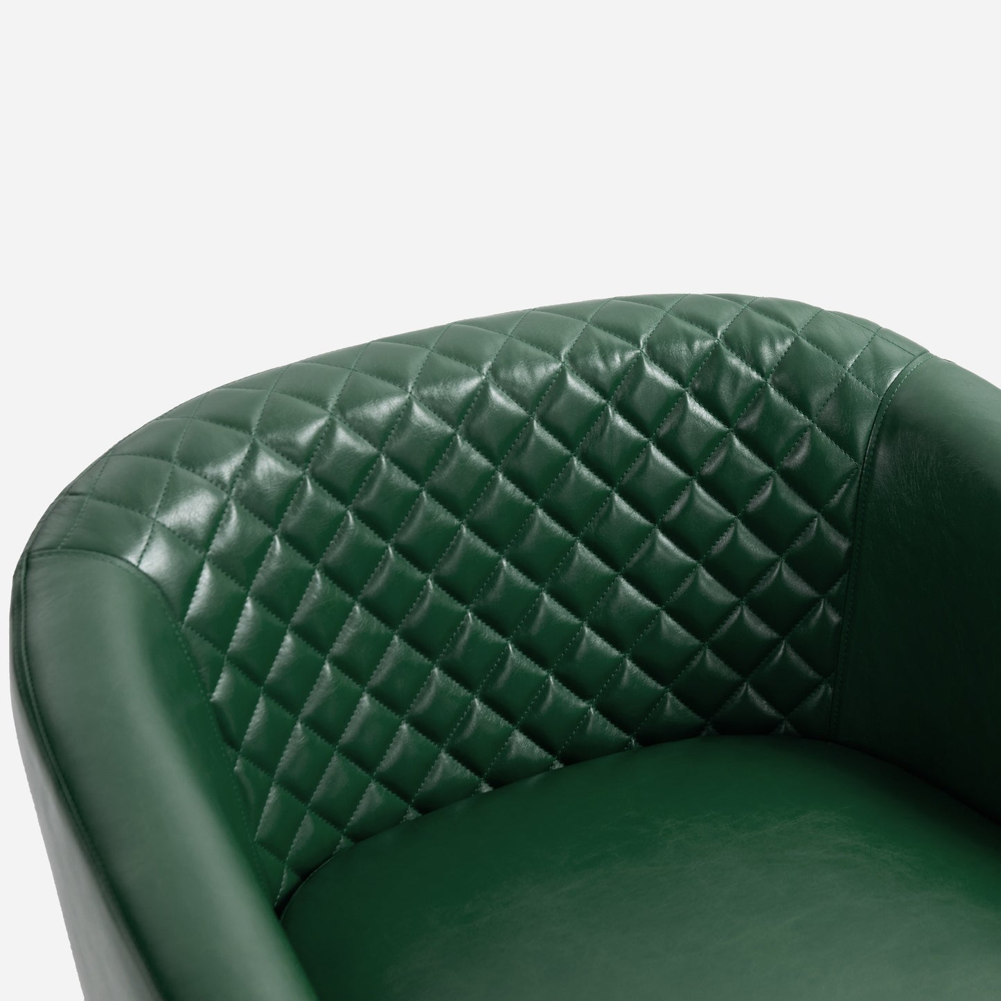2 chaises d'appoint en cuir végétalien en forme de tonneau, 73,5 cm de large, avec garniture à clous.