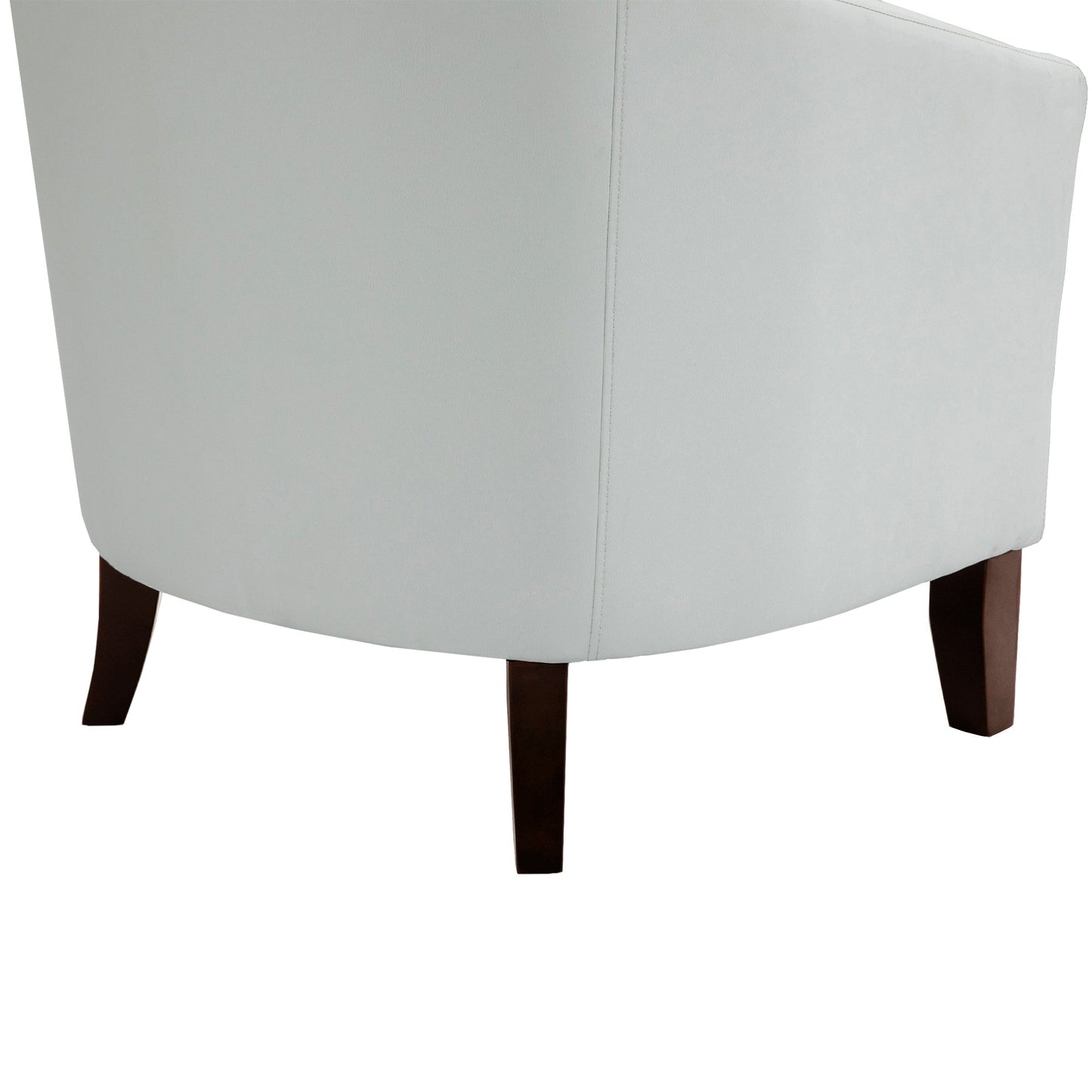 2 chaises d'appoint en cuir végétalien en forme de tonneau, 73,5 cm de large, avec garniture à clous.