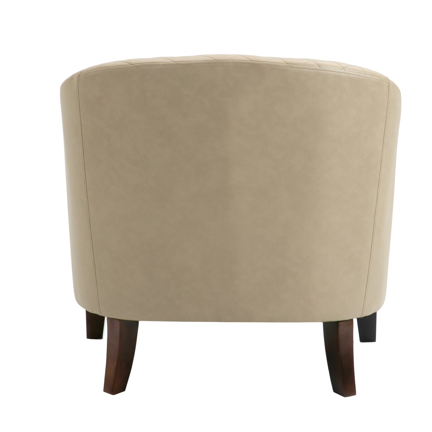 2 chaises d'appoint en cuir végétalien en forme de tonneau, 73,5 cm de large, avec garniture à clous.