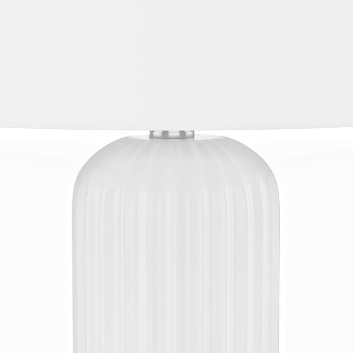 Ensemble de 2 lampes de table blanches en céramique USB (28 cm)