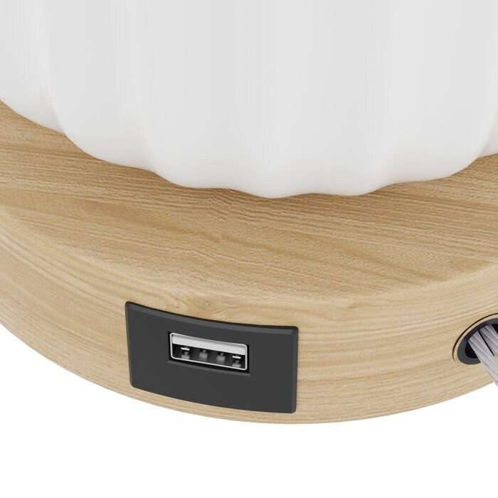 Ensemble de 2 lampes de table blanches en céramique USB (28 cm)