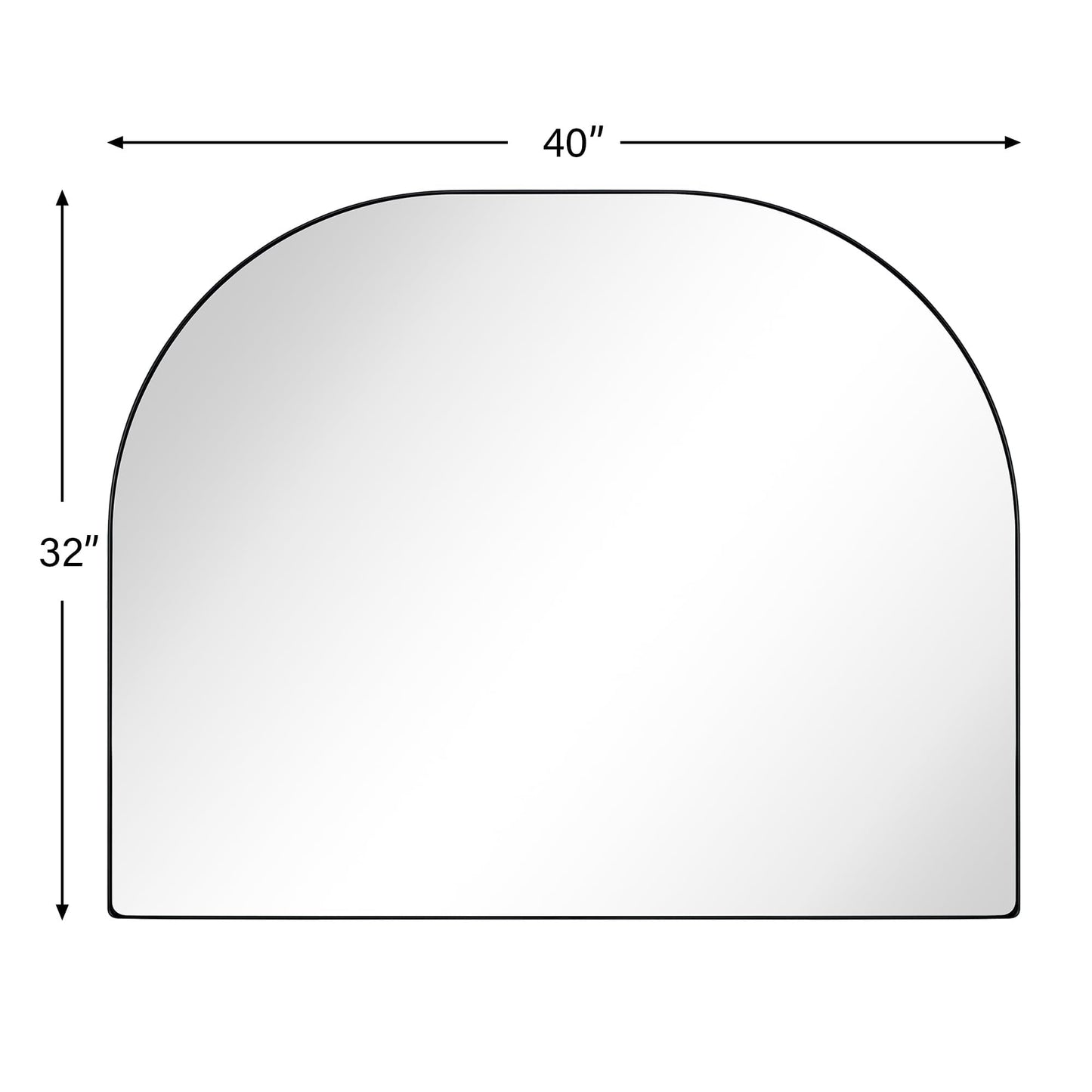 TEHOME Dezerae Grand miroir à arche pour cheminée, 102 cm L x 81 cm H