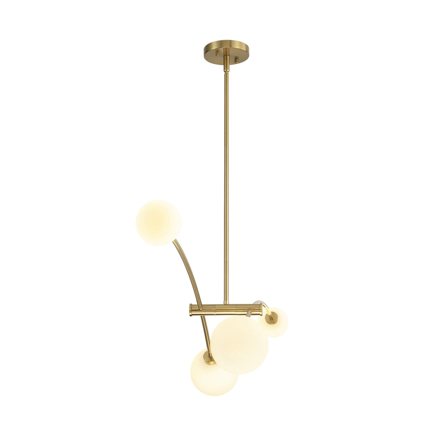 Suspension moderne linéaire simple à 4 lumières, style Sputnik, couleur or, pour îlot de cuisine/salle à manger - 130,5 cm L x 28 cm P x 15 cm H