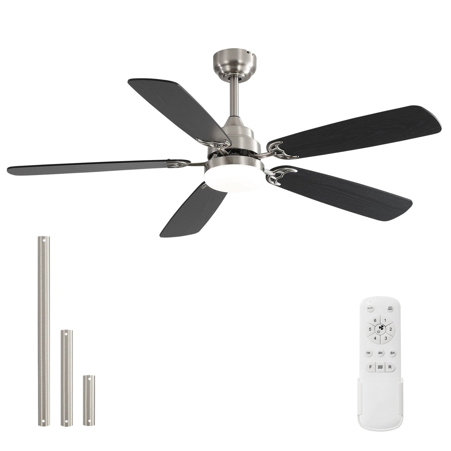 Ventilateur de plafond à LED intégré de 48 et 52 pouces avec éclairage et télécommande, moteur à courant continu réversible.