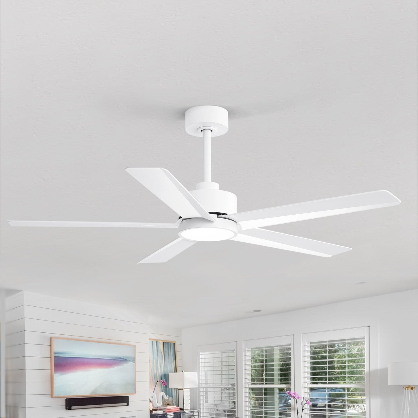 Ventilateur de plafond Breezary à 5 pales LED 65/52/42 avec kit d'éclairage et télécommande
