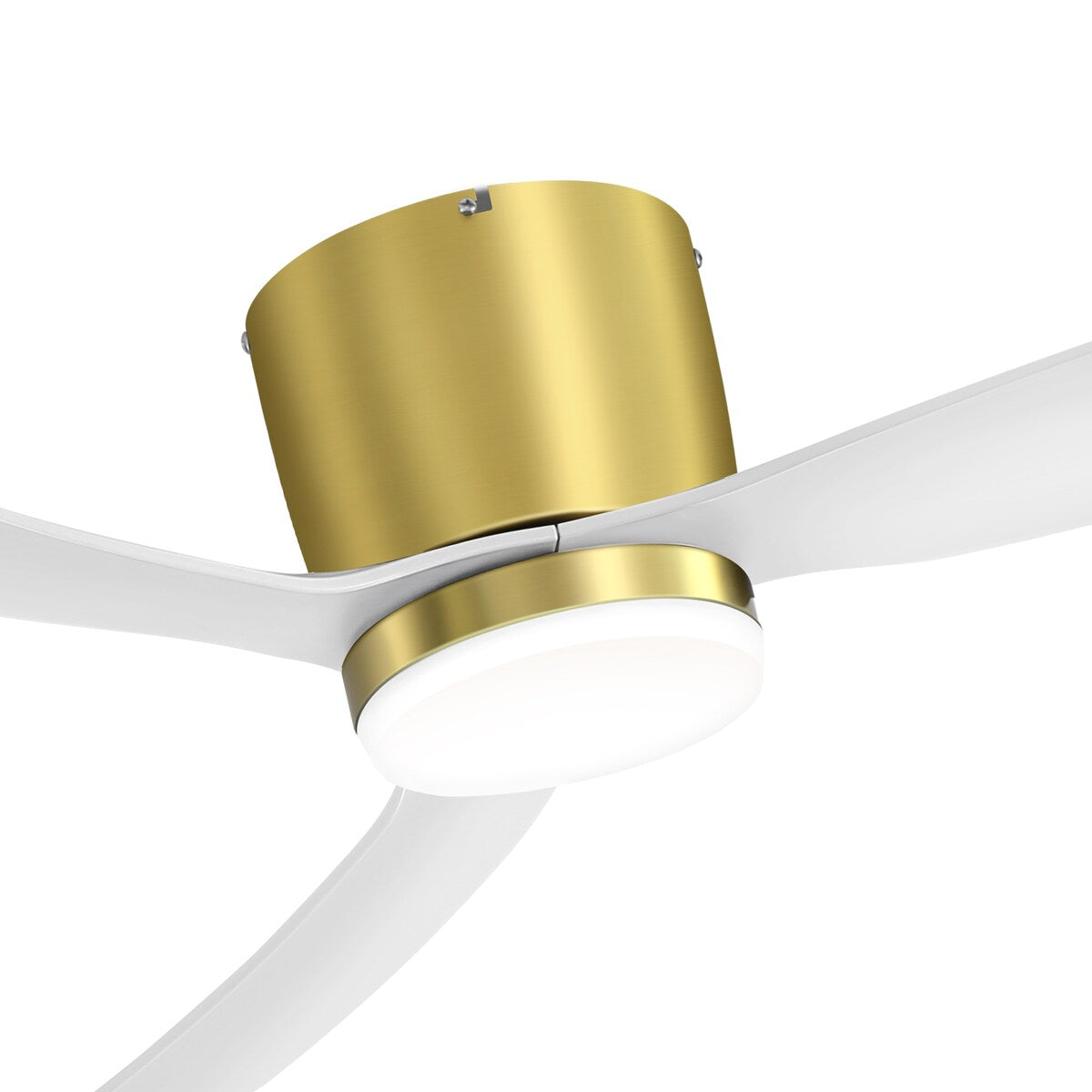 Ventilateur de plafond LED à encastrer de 52 pouces noir/blanc avec éclairage et télécommande (3 pales)