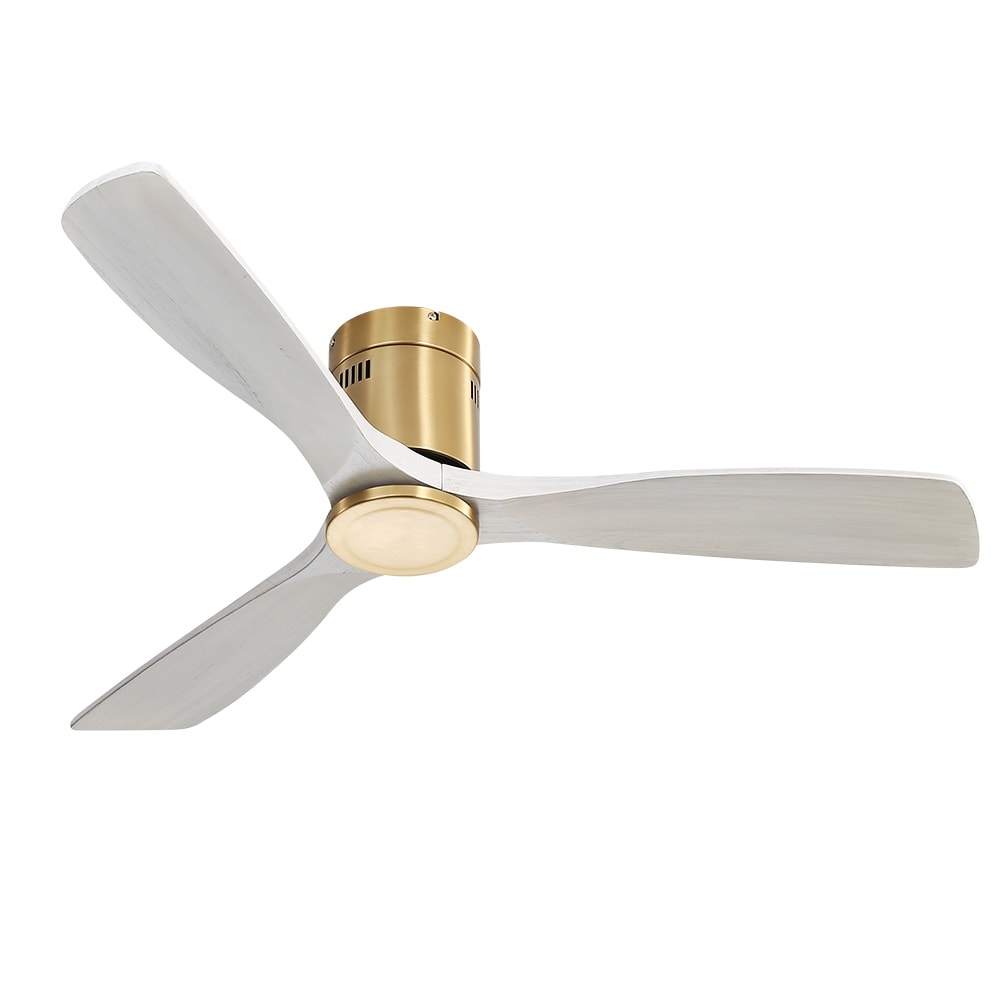 Ventilateur de plafond Sofucor à montage encastré de 52 pouces avec télécommande, moteur réversible, éclairage intégré en option.