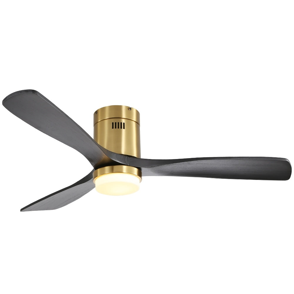 Ventilateur de plafond Sofucor à montage encastré de 52 pouces avec télécommande, moteur réversible, éclairage intégré en option.