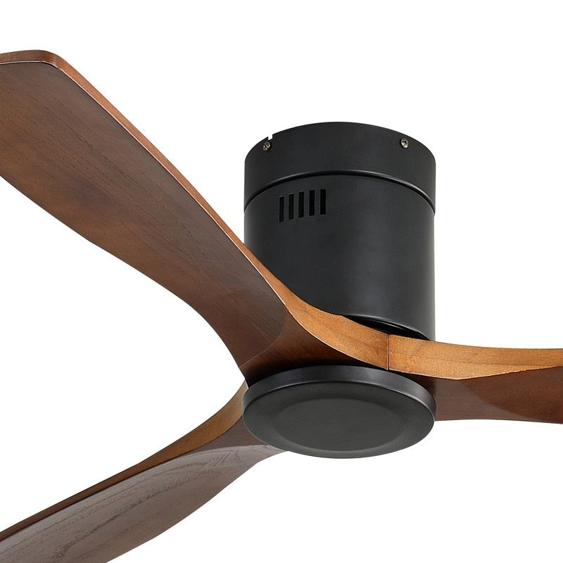 Ventilateur de plafond Sofucor à montage encastré de 52 pouces avec télécommande, moteur réversible, éclairage intégré en option.