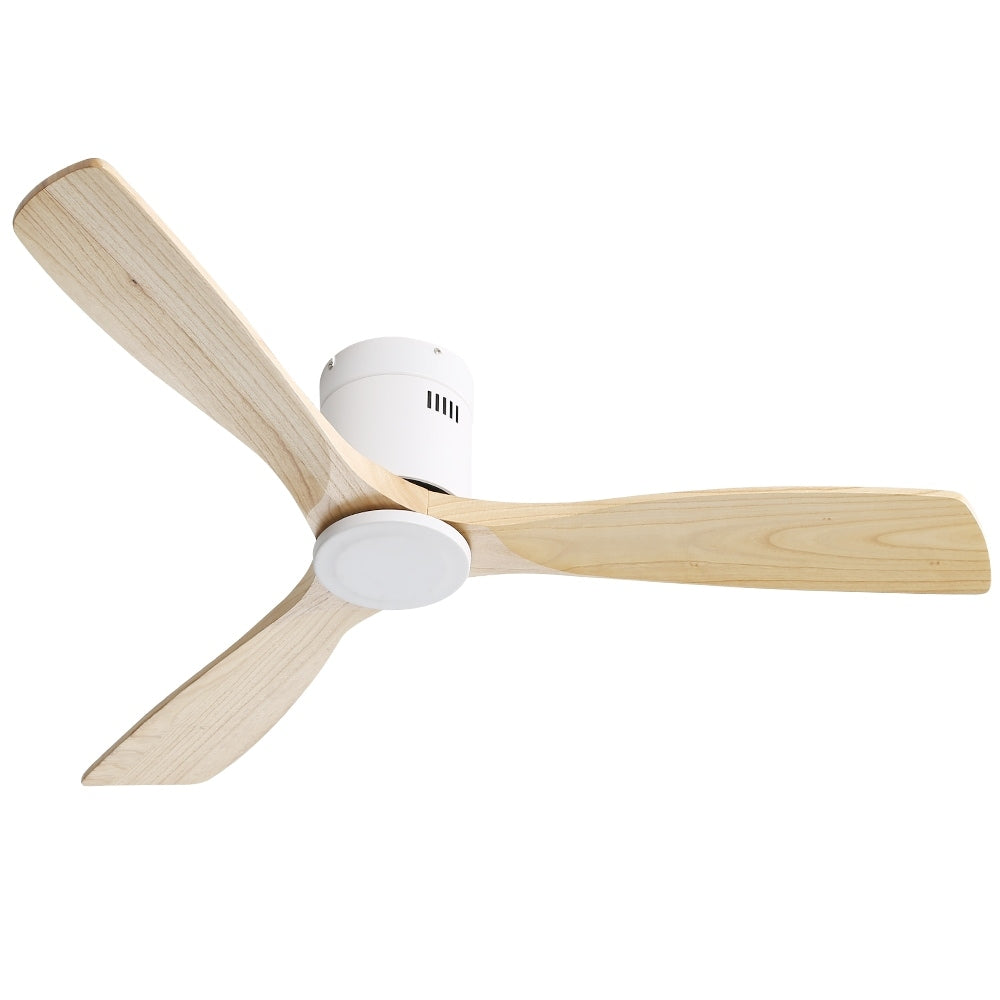 Ventilateur de plafond Sofucor à montage encastré de 52 pouces avec télécommande, moteur réversible, éclairage intégré en option.