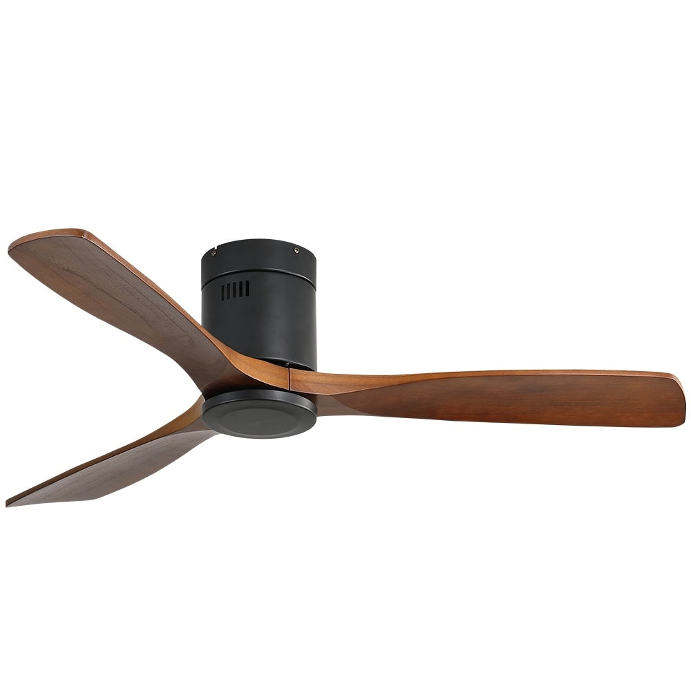 Ventilateur de plafond Sofucor à montage encastré de 52 pouces avec télécommande, moteur réversible, éclairage intégré en option.