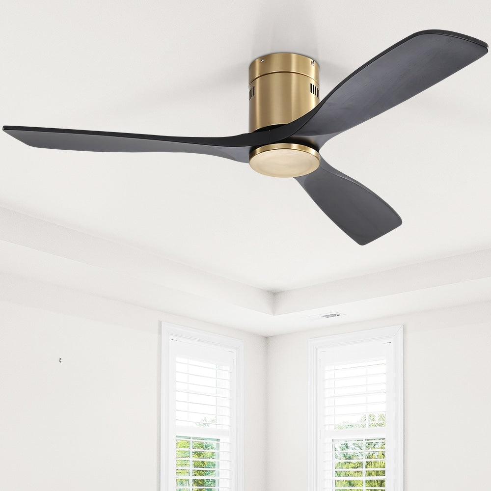 Ventilateur de plafond Sofucor à montage encastré de 52 pouces avec télécommande, moteur réversible, éclairage intégré en option.
