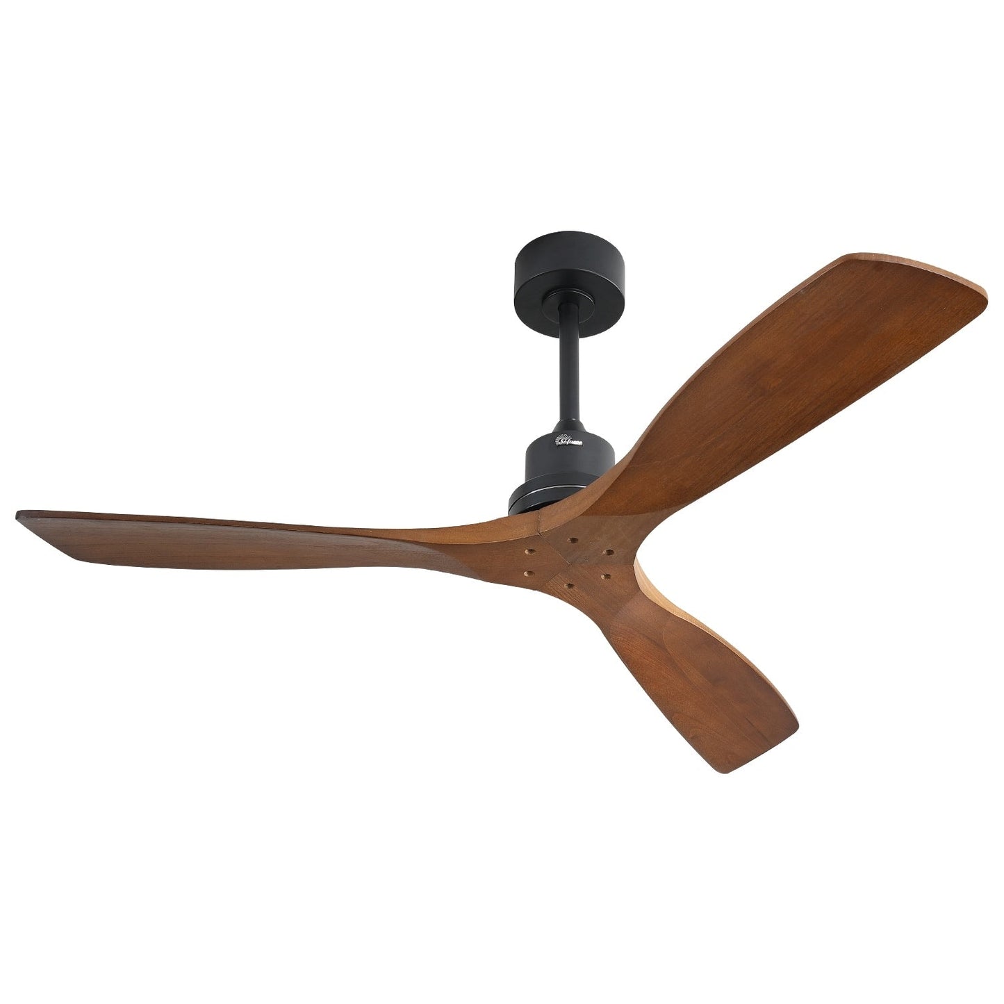 Ventilateur de plafond moderne de 52 pouces en bois massif/ABS avec télécommande (sans éclairage), 6 vitesses de ventilation, flux d'air réversible.