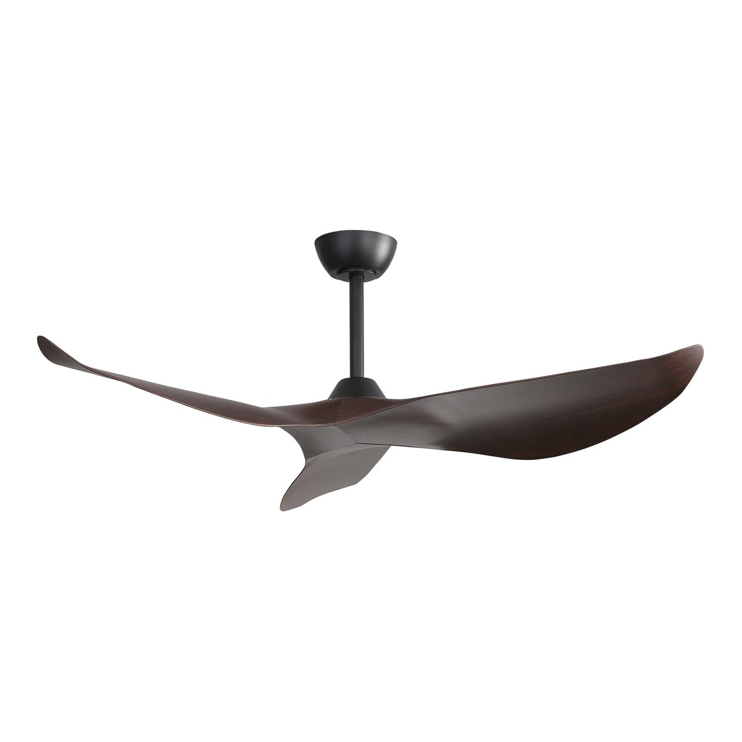 Ventilateur de plafond moderne de 52 pouces en bois massif/ABS avec télécommande (sans éclairage), 6 vitesses de ventilation, flux d'air réversible.