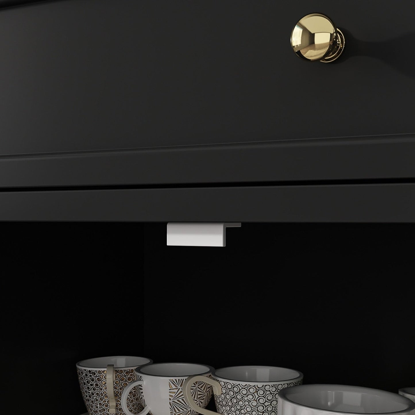 Buffet de rangement blanc laqué, style moderne contemporain du milieu du siècle, 59,1 pouces