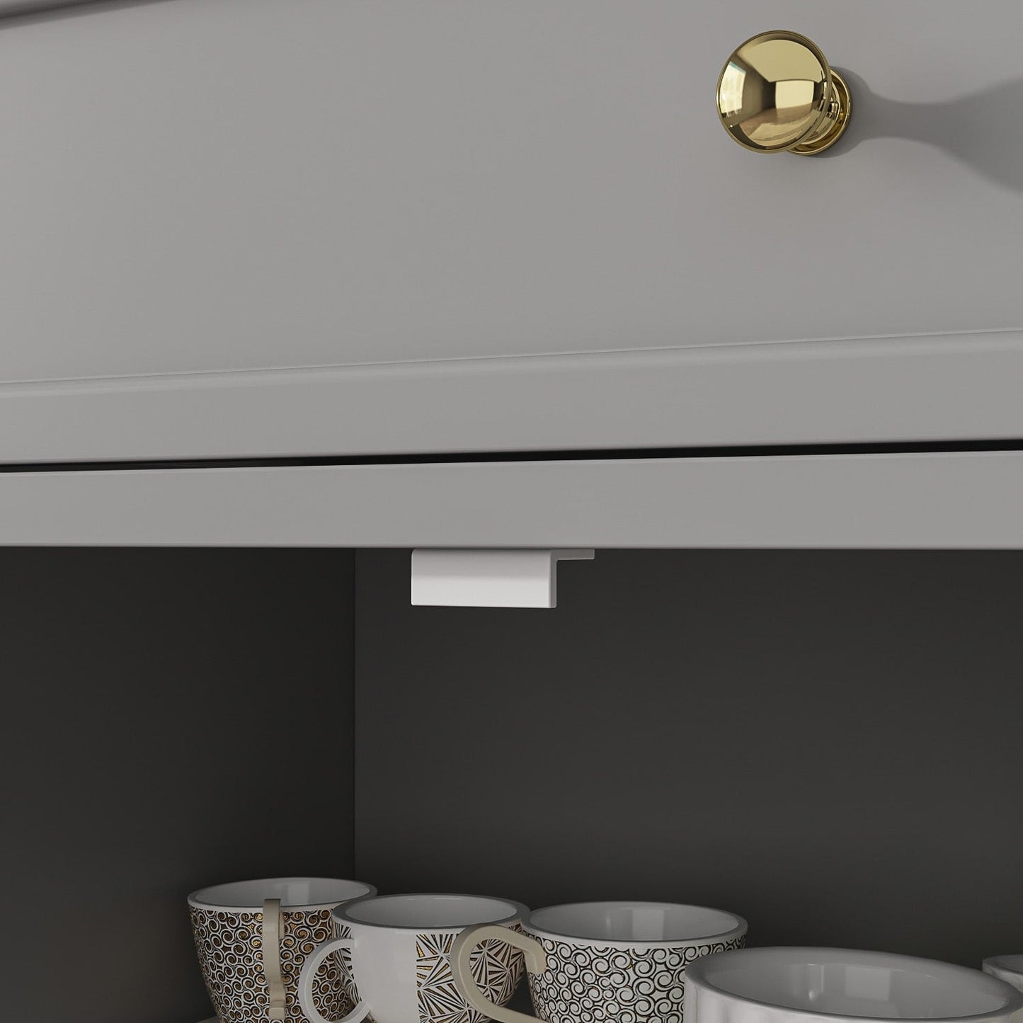 Buffet de rangement blanc laqué, style moderne contemporain du milieu du siècle, 59,1 pouces