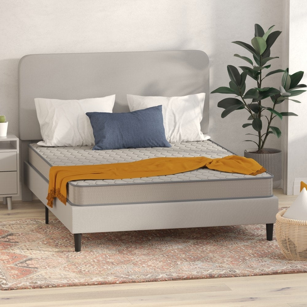 Matelas hybride à ressorts à revêtement semi-rigide de densité moyenne