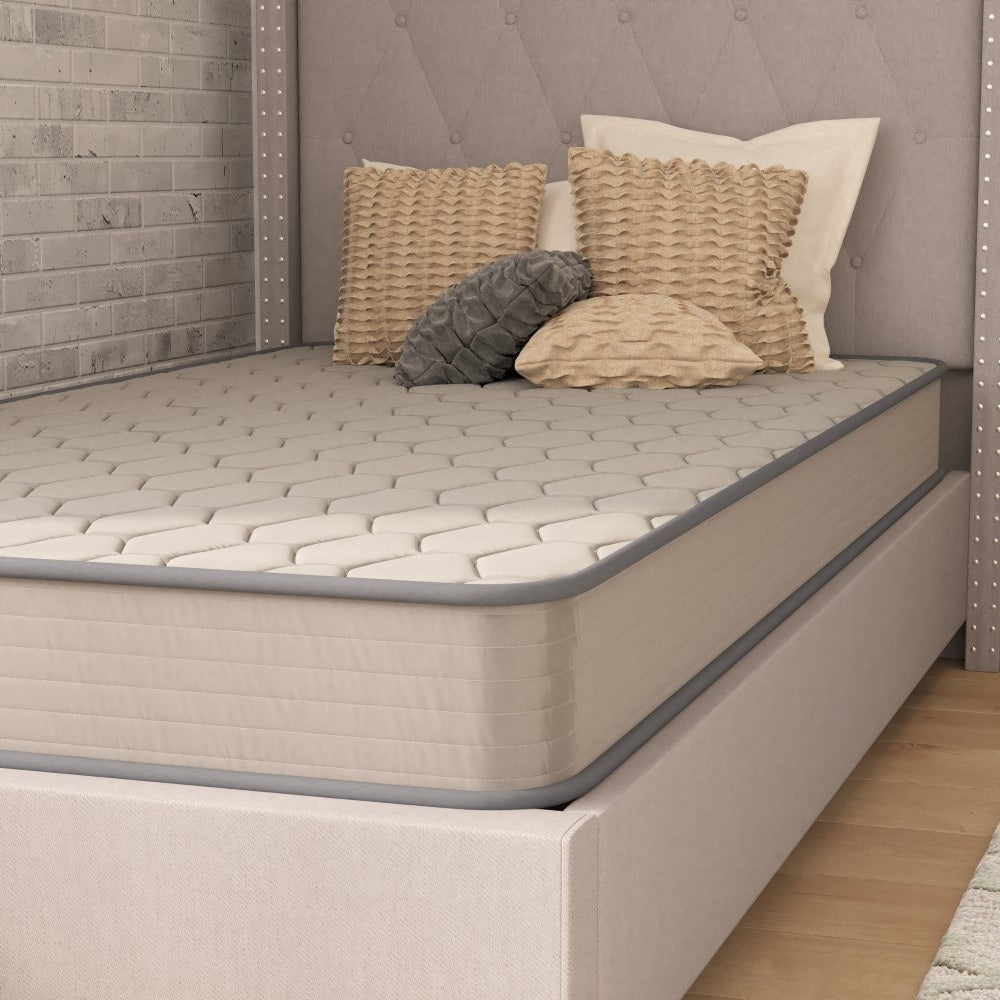 Matelas hybride à ressorts à revêtement semi-rigide de densité moyenne