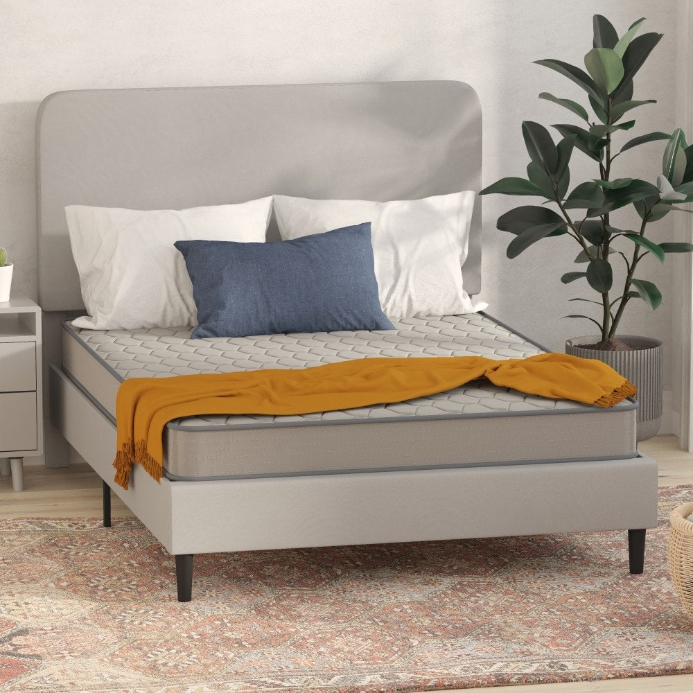 Matelas hybride à ressorts à revêtement semi-rigide de densité moyenne
