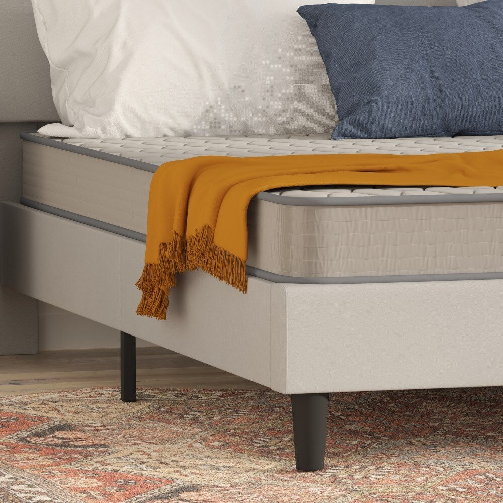 Matelas hybride à ressorts à revêtement semi-rigide de densité moyenne