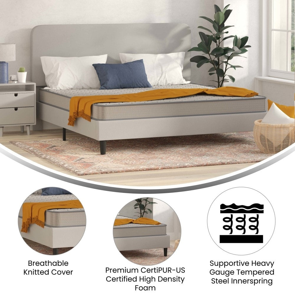 Matelas hybride à ressorts à revêtement semi-rigide de densité moyenne