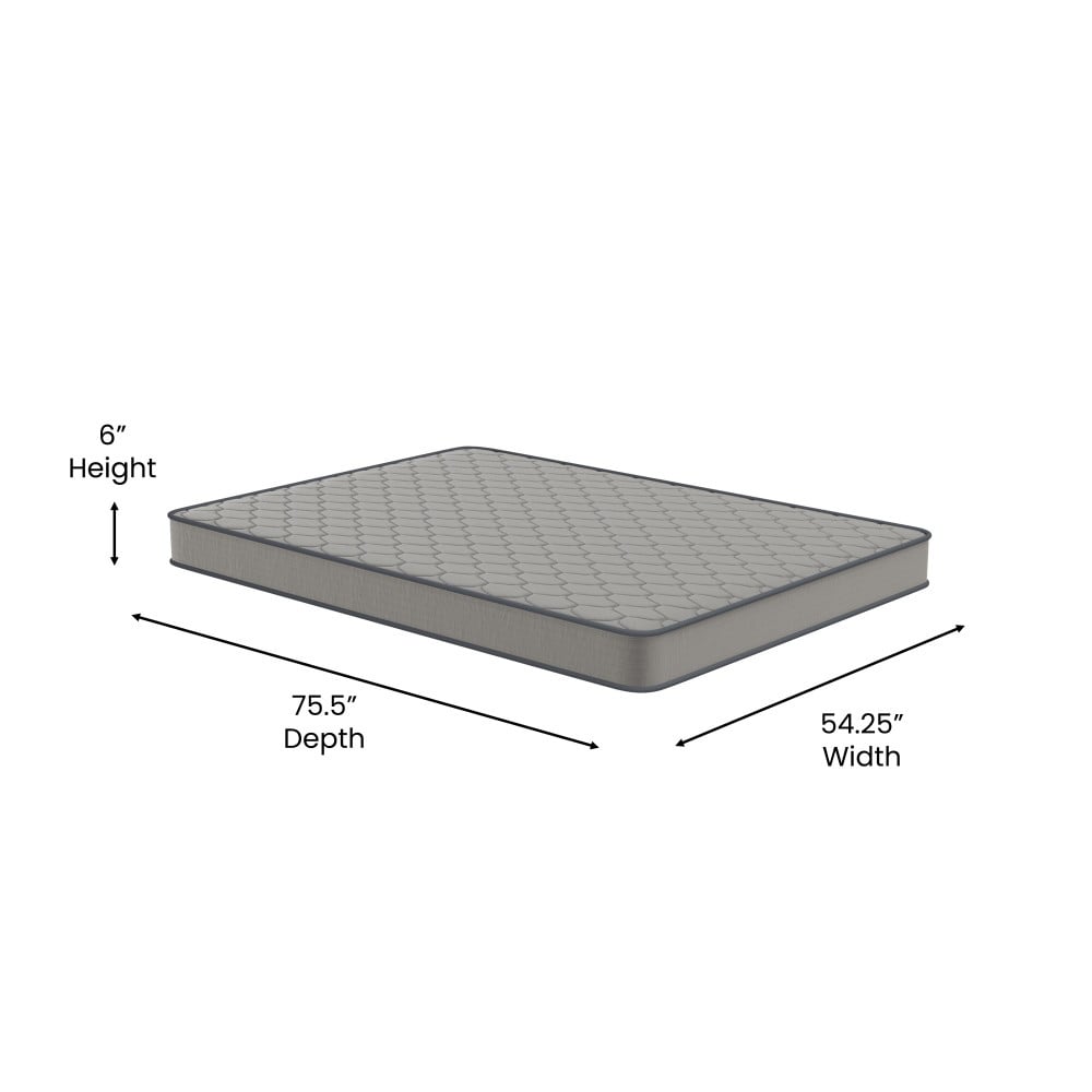 Matelas hybride à ressorts à revêtement semi-rigide de densité moyenne