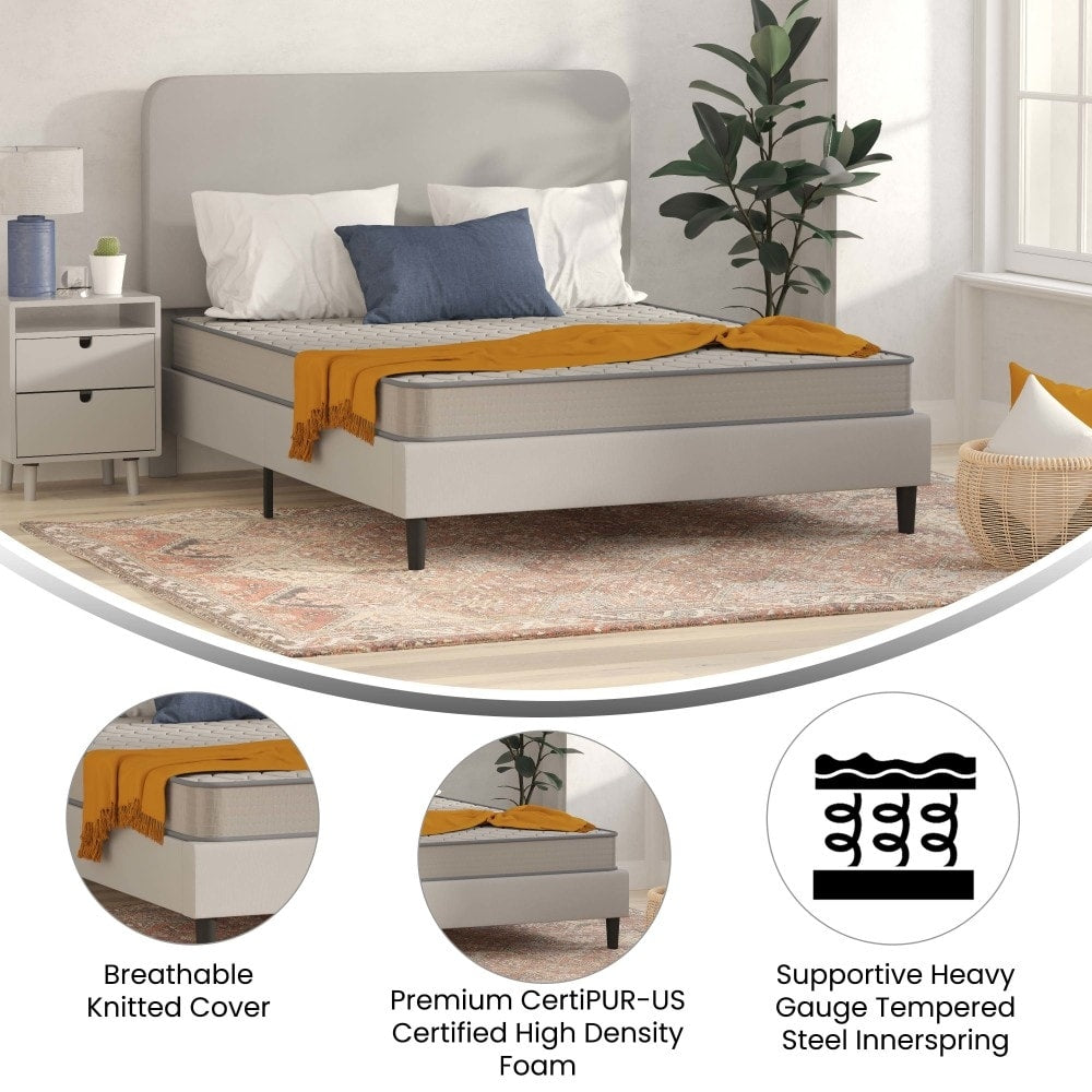Matelas hybride à ressorts à revêtement semi-rigide de densité moyenne