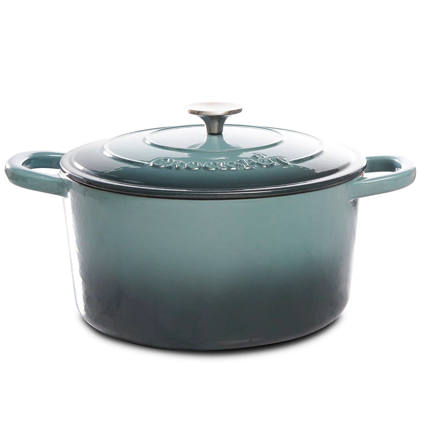 Poule à ragoût ronde en fonte de 7 quarts, couleur cendrée