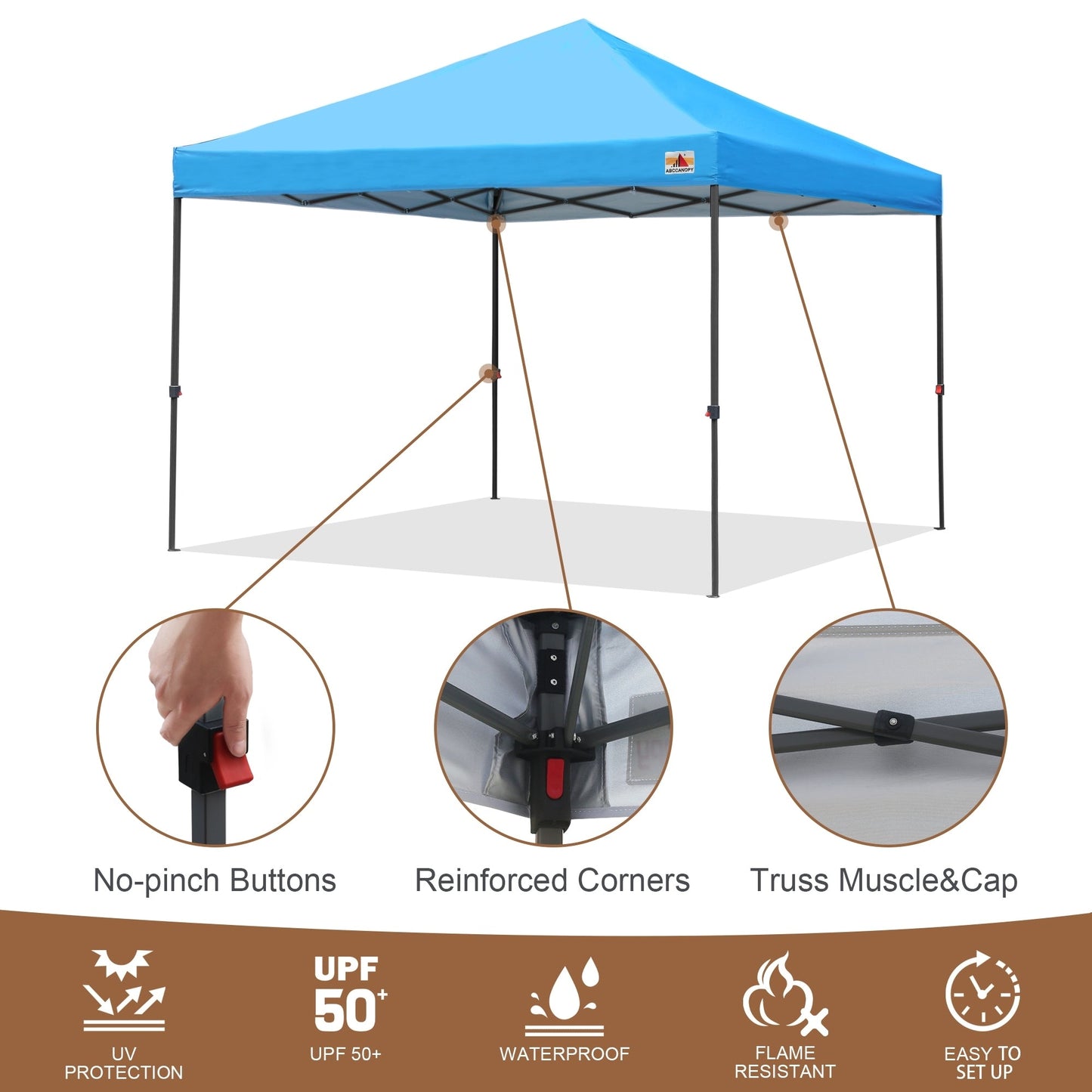 ABCCANOPY Tente de parasol pliable et facile à monter, durable, pour extérieur.