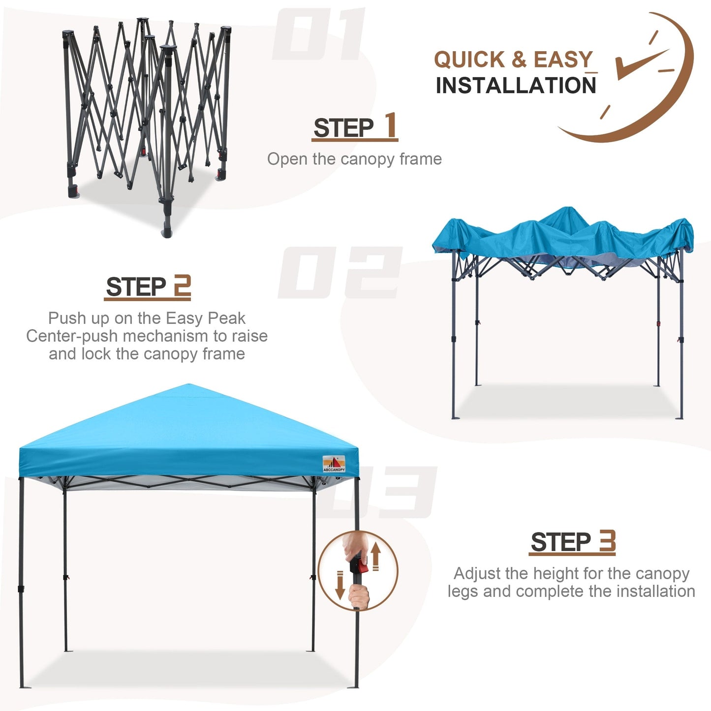 ABCCANOPY Tente de parasol pliable et facile à monter, durable, pour extérieur.
