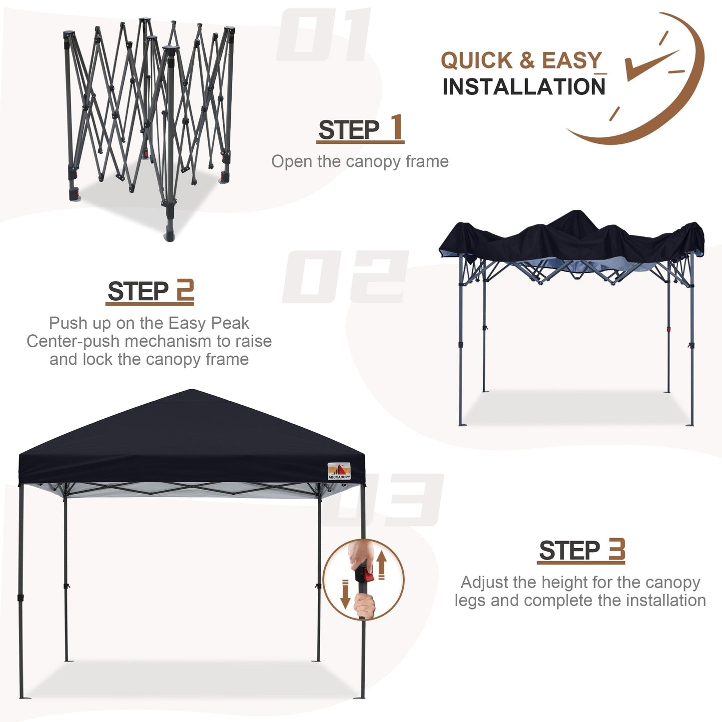 ABCCANOPY Tente de parasol pliable et facile à monter, durable, pour extérieur.