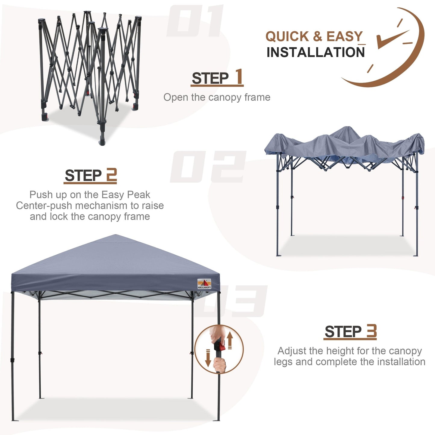 ABCCANOPY Tente de parasol pliable et facile à monter, durable, pour extérieur.
