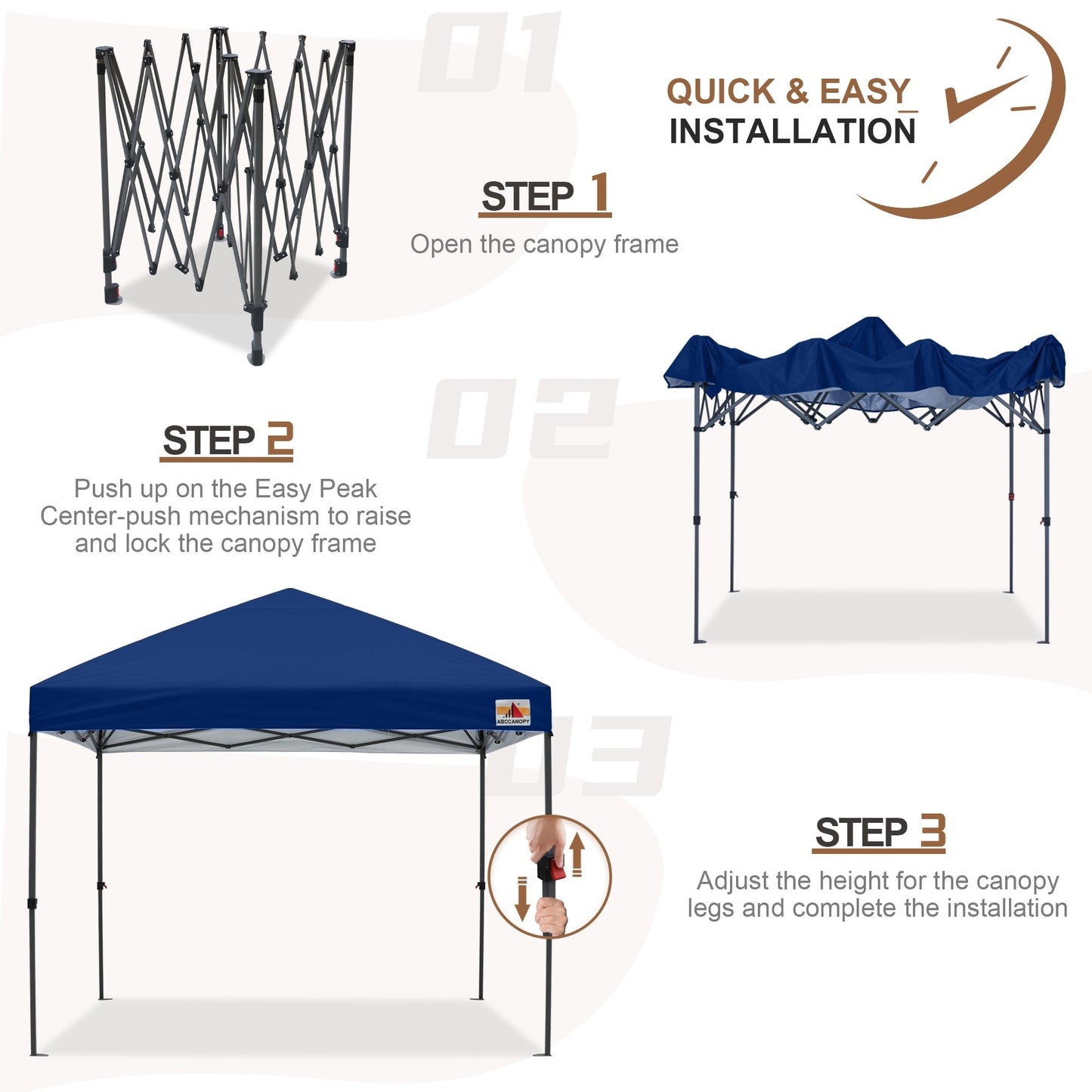ABCCANOPY Tente de parasol pliable et facile à monter, durable, pour extérieur.