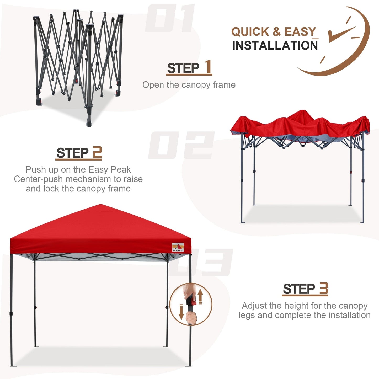 ABCCANOPY Tente de parasol pliable et facile à monter, durable, pour extérieur.