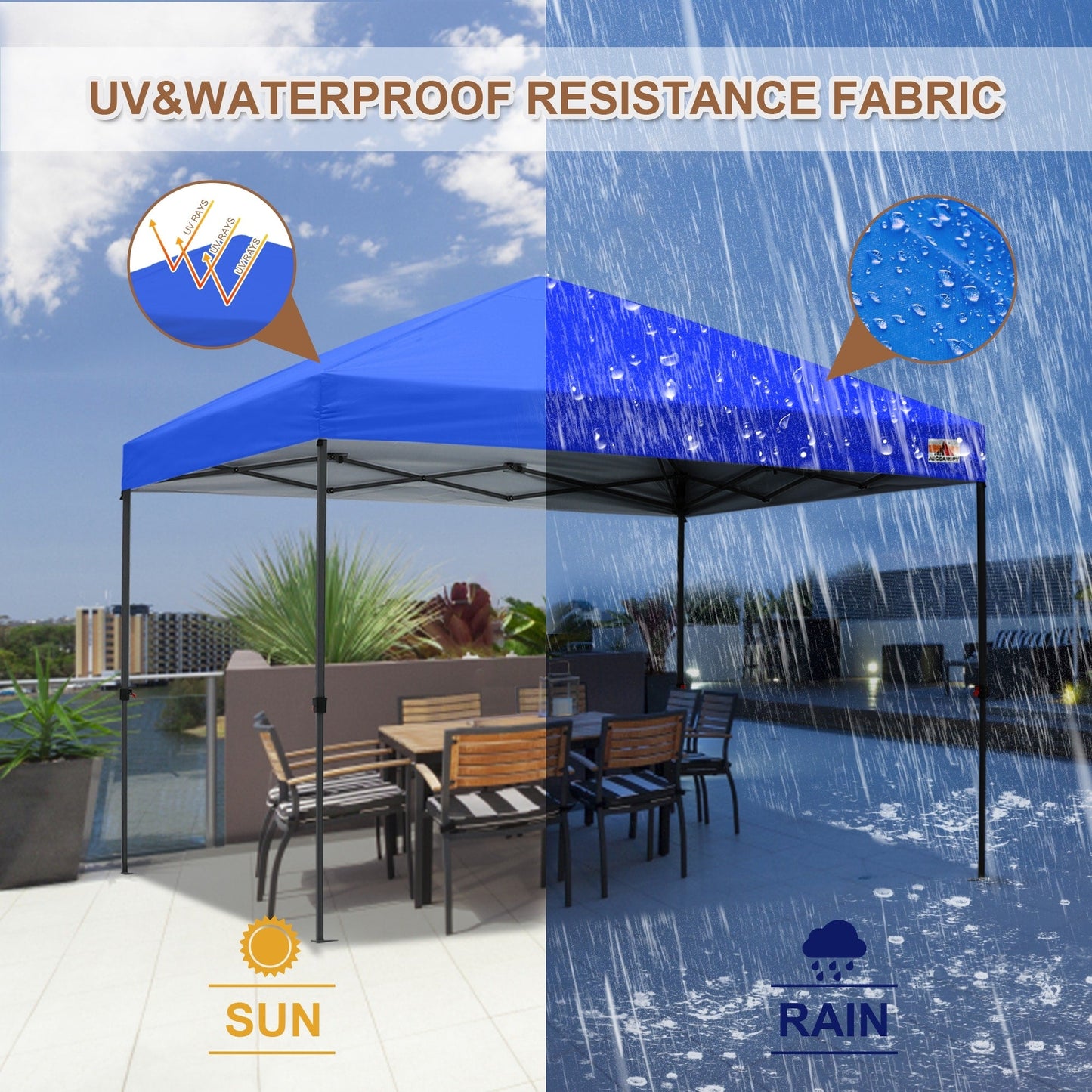 ABCCANOPY Tente de parasol pliable et facile à monter, durable, pour extérieur.