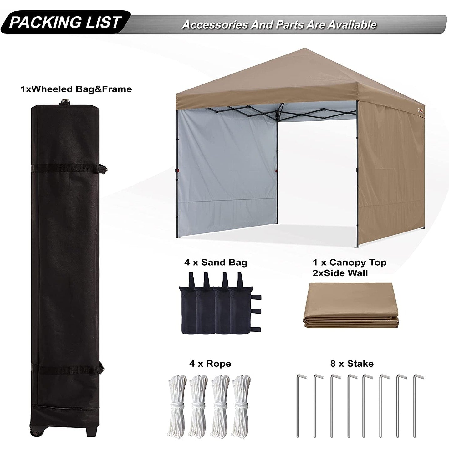 ABCCANOPY Tente de parasol pliable et facile à monter, durable, pour extérieur.