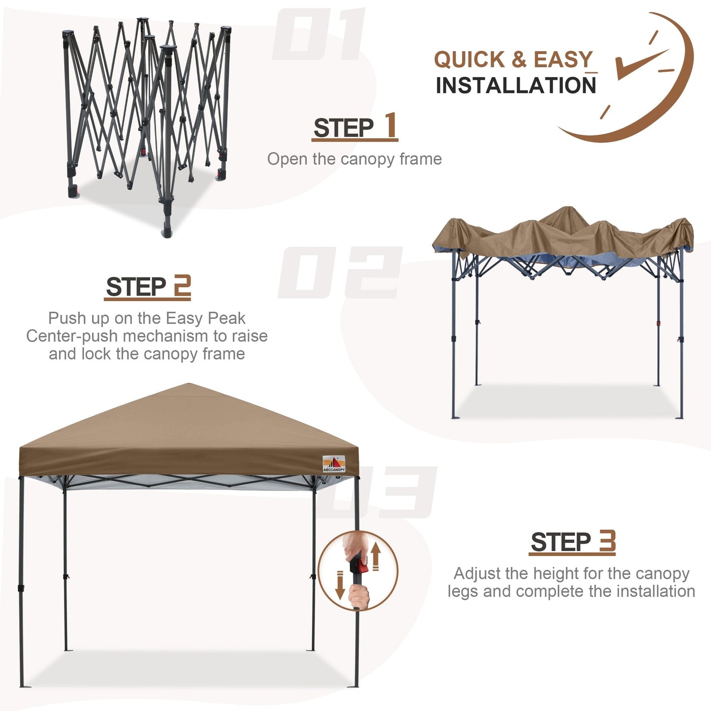ABCCANOPY Tente de parasol pliable et facile à monter, durable, pour extérieur.