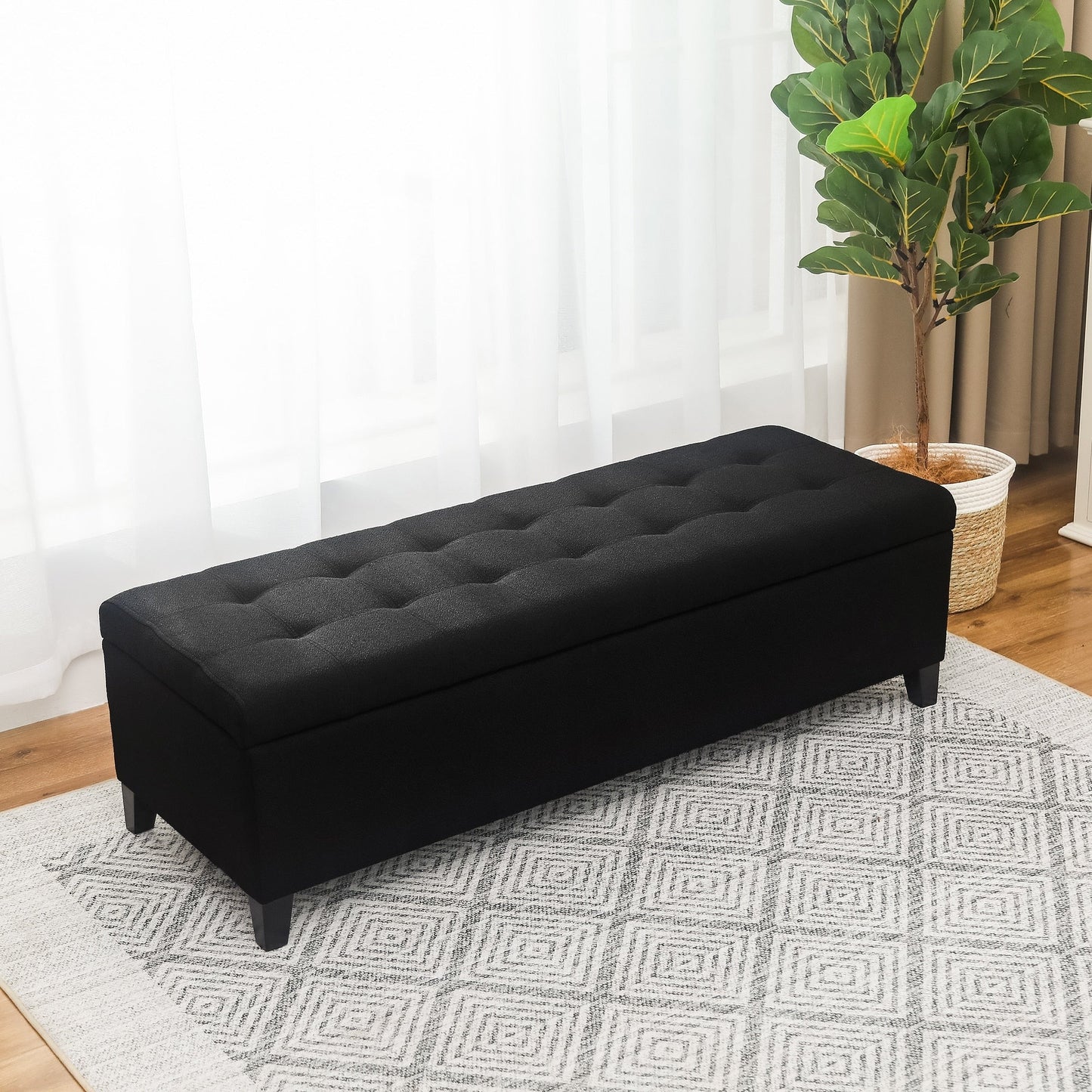 Tabouret de rangement Adeco 50 en simili cuir