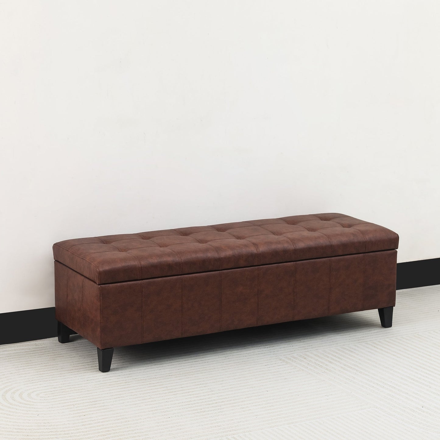 Tabouret de rangement Adeco 50 en simili cuir