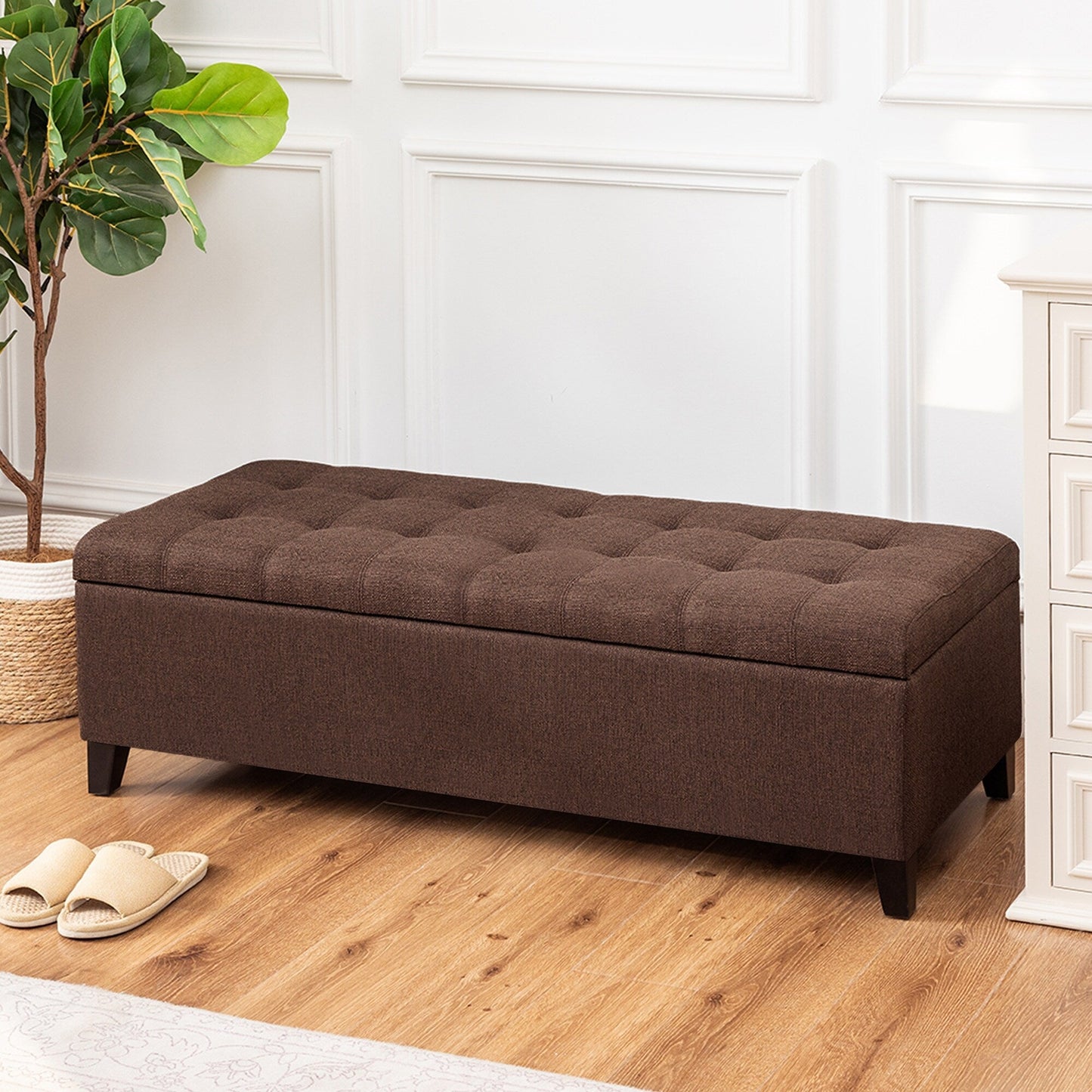 Tabouret de rangement Adeco 50 en simili cuir