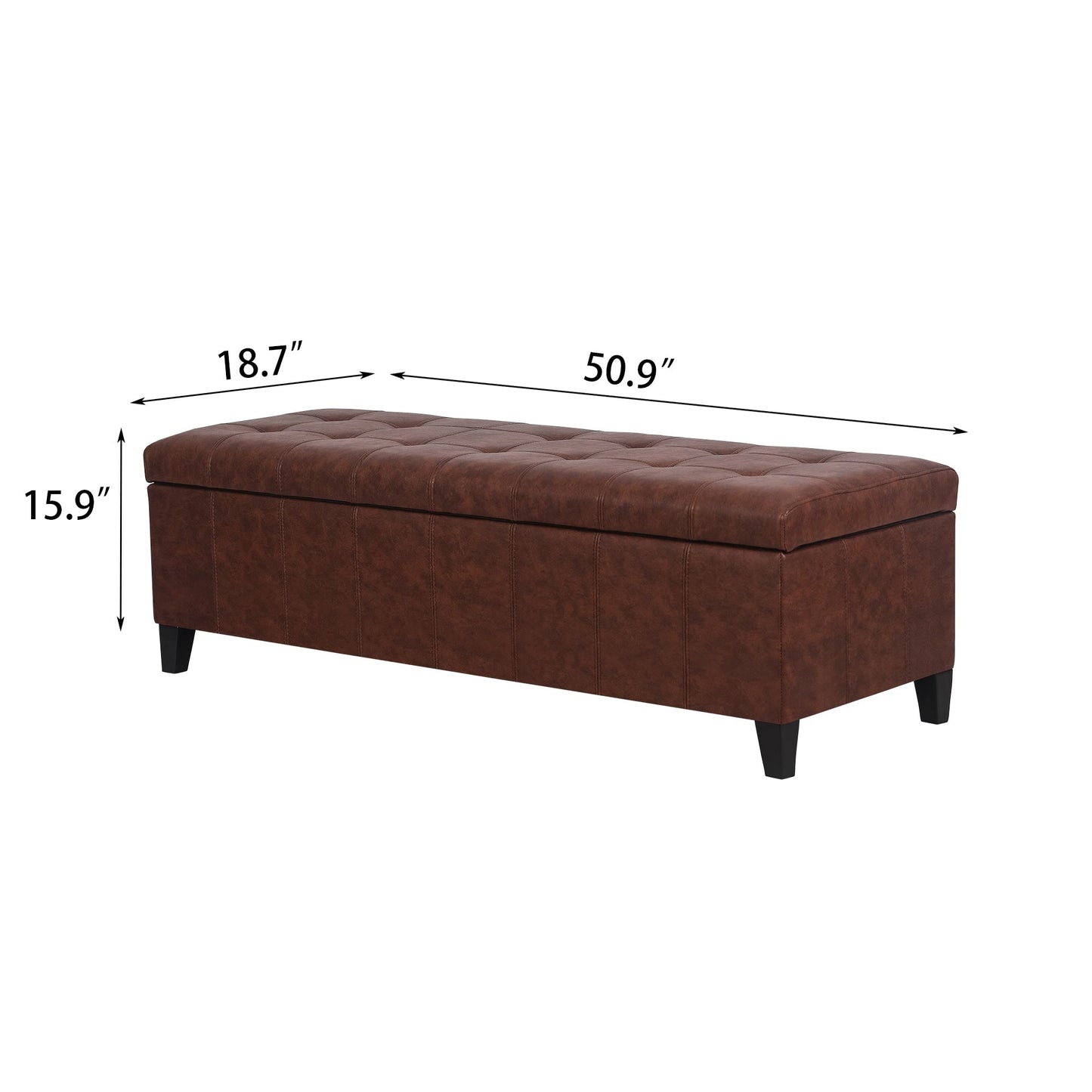 Tabouret de rangement Adeco 50 en simili cuir